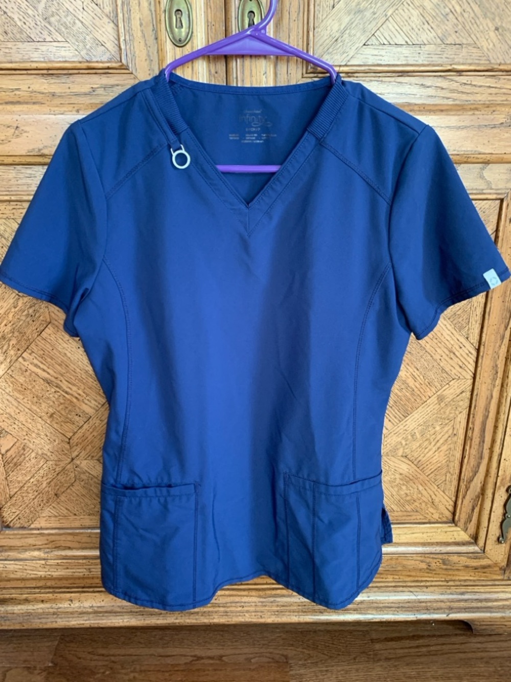 Cherokee Infinity Navy Scrub Top